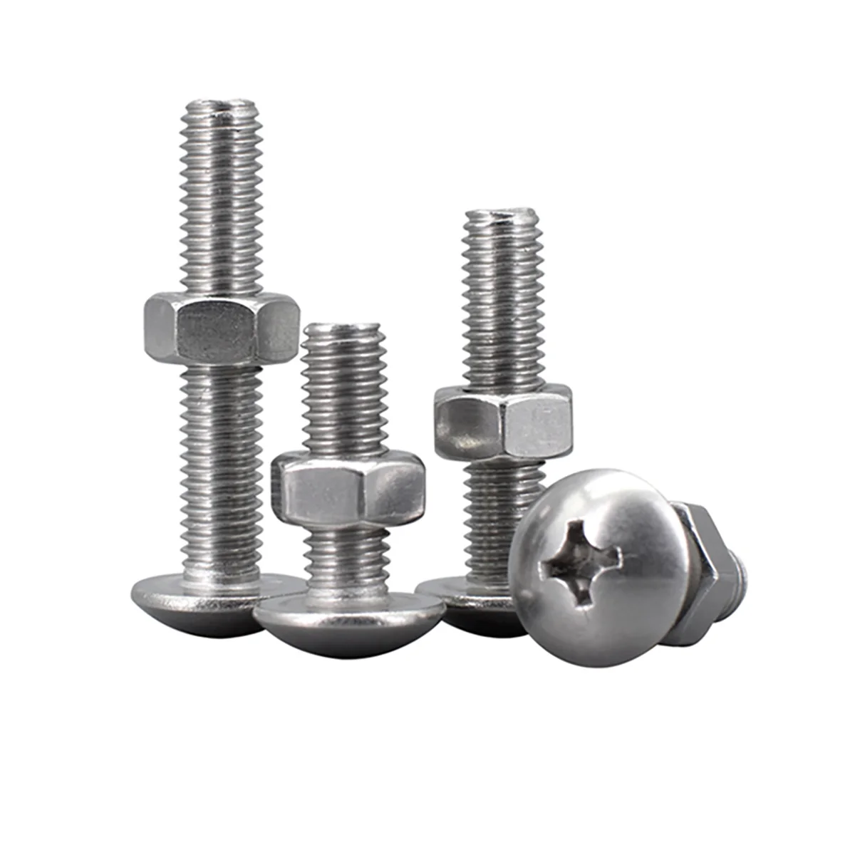 304 SS Large Flat Head / Button Head / Pan Head Phillips Screw Nut Combination