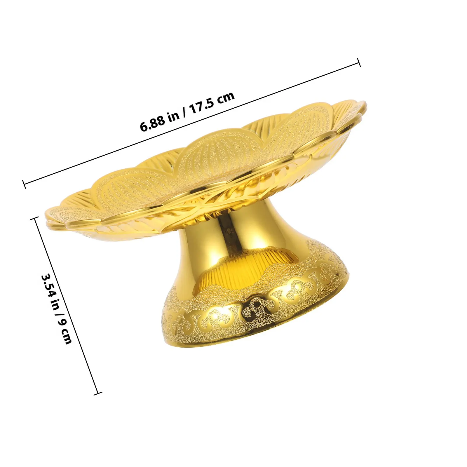 Lotus Offering Plate Footed Temple Fruit Tray for Buddhist Worship Home Decor Tribute Dish Snack Dessert Serving Dish Elegant - view 4