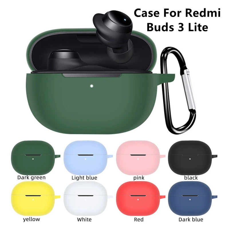 Capa protetora de fone de ouvido sem fio com gancho para Redmi Buds 3 Lite, Buds 3 Lite