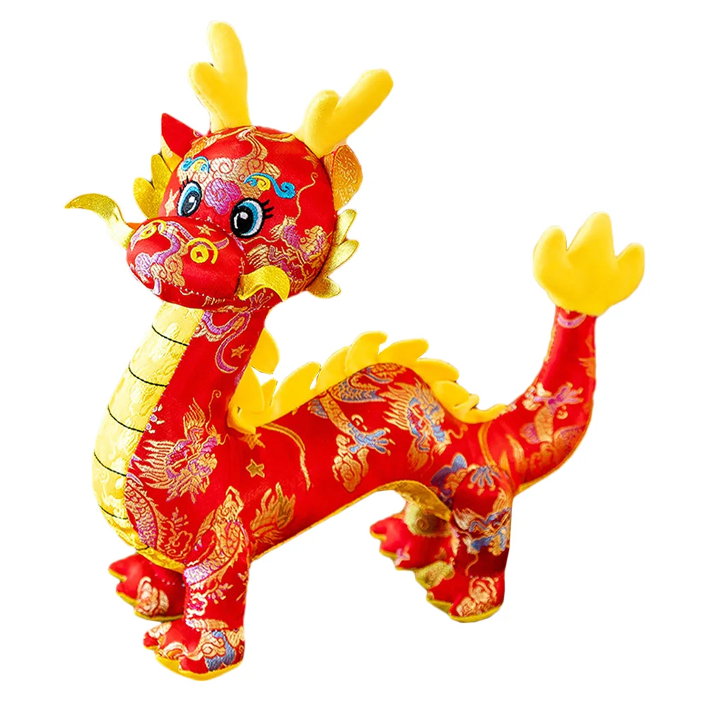 

Dragon Plush Dinosaur Standing Statue Figure Toys Stuffed Animals Lovely Cute Chinese Zodiac