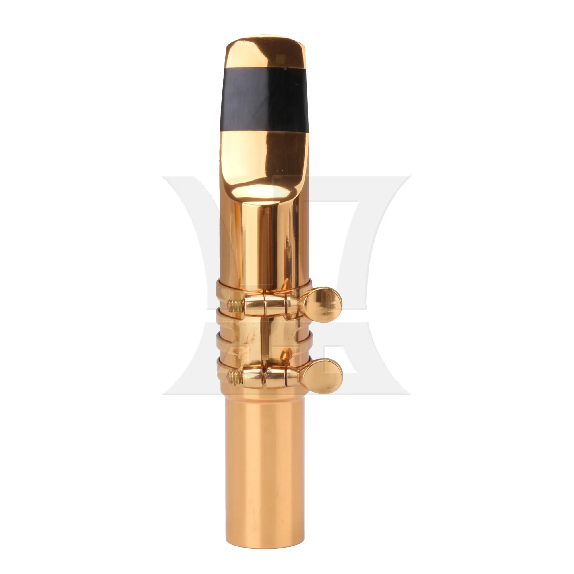 Yibuy Golden #6 Baritone Saxophone Metal Mouthpiece With Ligature And Cap Replacement Sax Parts