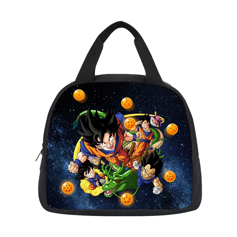 Dragon Ball Goku Anime Handbag Insulated Lunch Bag Student Bento Food Container Bags Reusable Thermal Cooler Lunch Box