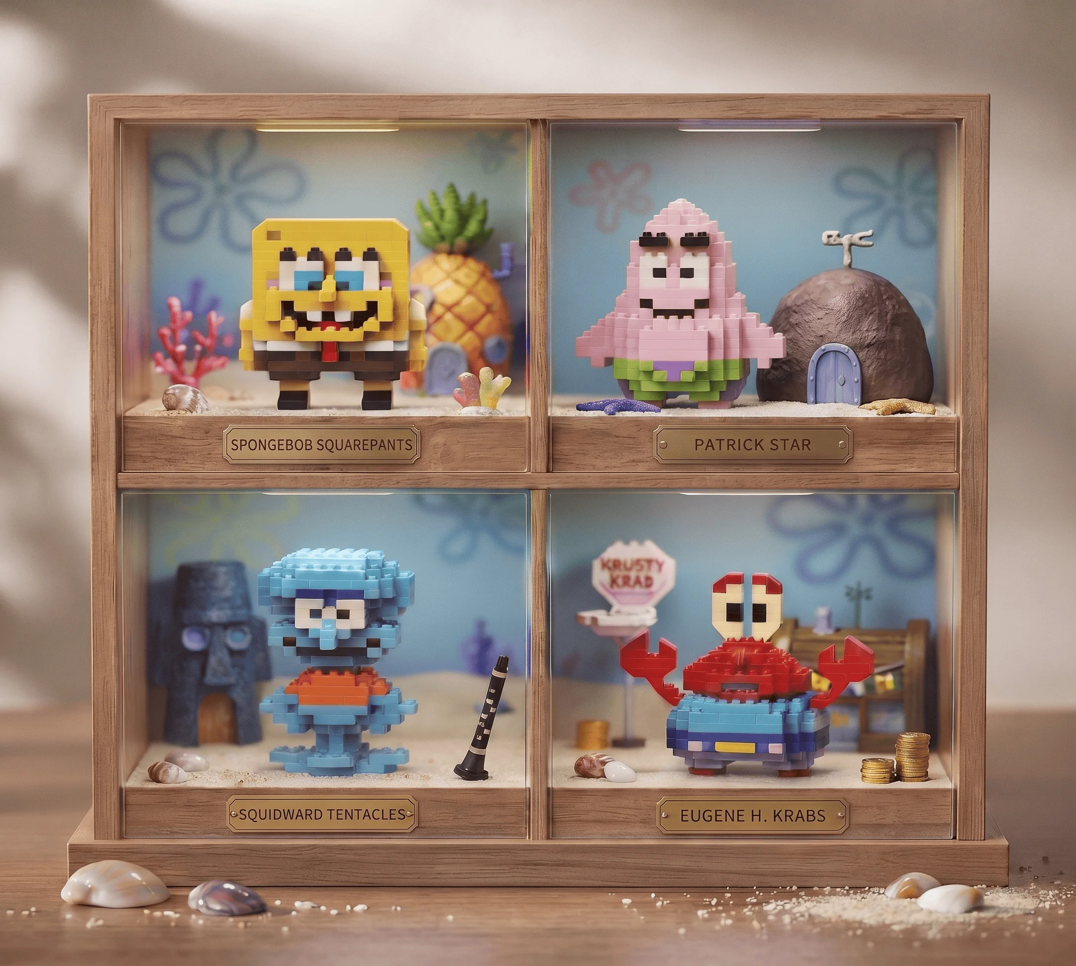 Classic Cartoon Micro Building Blocks Collection SpongeBob Patrick Squidward Mr. Krabs Figures DIY Puzzle Assembly Creative - view 4