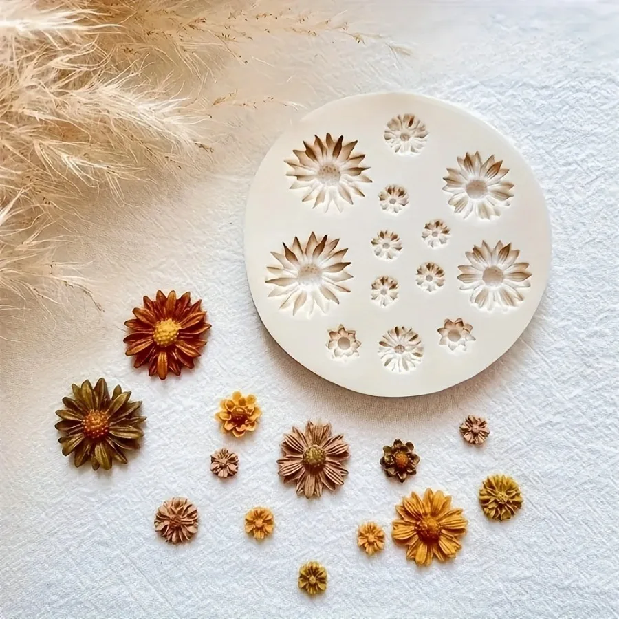 1pc Flower Silicone Mould Bouquet Polymer Clay Flower Casting Mold For DIY Earring Pendants Making Polymer Clay Craft Moulds DIY