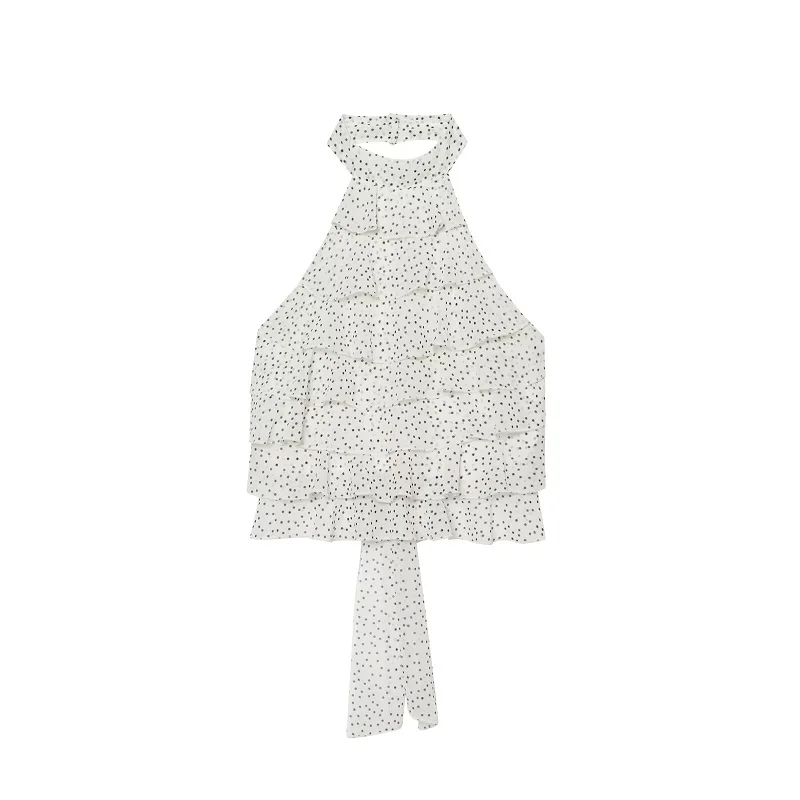 MUJER Rüschen-Neckholder-Top für Damen, schulterfrei, rückenfrei, für den Sommer, ärmellose Oberteile, sexy Camisole, Crop-Top für Damen – Detail 4