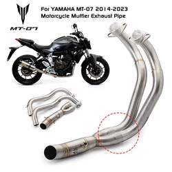 Motorcycle SC Exhaust Front Pipe For Yamaha MT-07 FZ-07 MT07 FZ07 XSR700 2014-2023 Muffler System Modified Escape