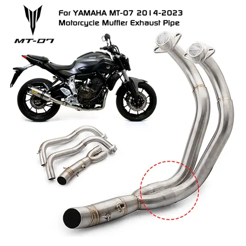 오토바이 배기 머플러 전체 시스템 슬립 온 YAMAHA MT07 mt-07 2014-2023 오토바이 머플러 배기 파이프