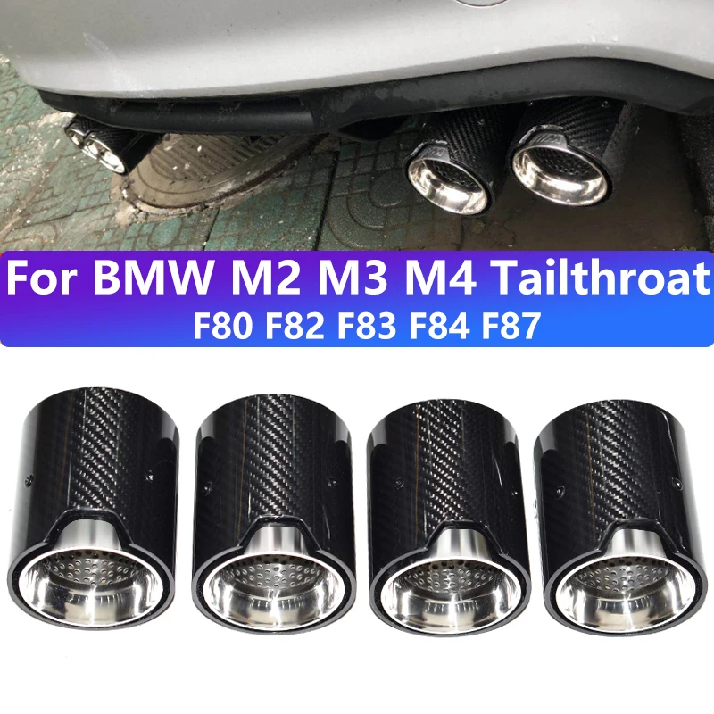 For BMW M2 F87 M3 F80 M4 F82 F83 Car Exhaust Pipe Upgrade 4 PCS Mperformance Carbon Fiber Muffler Exhaust Head Nozzle