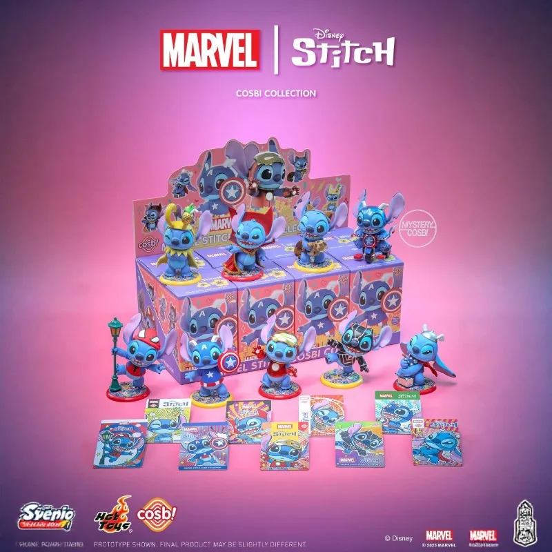 Подлинная мини-кукла Marvel Stitch COS Blind Box, милая аниме периферийная фигурка, украшение для рабочего стола, кукла, подарок на день рождения для мальчика, Рождественский подарок