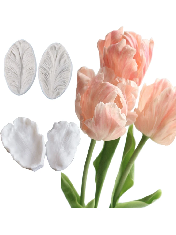 3D Tulip Petals Flower Silicone Mold Fondant Cake Decorating Tool Chocolate Confeitaria Baking Moulds Kitchen Accessories M469