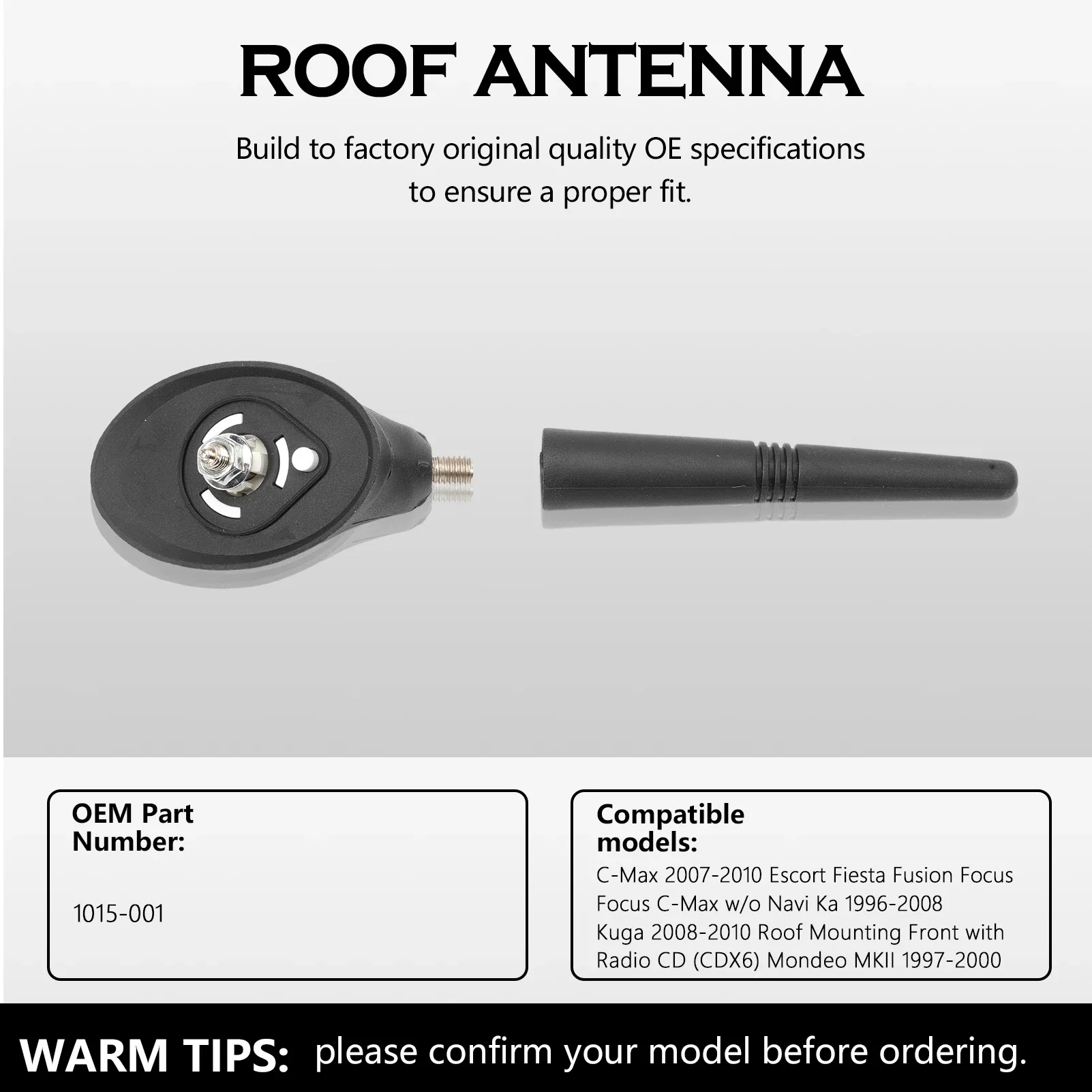 Antena de coche 1015-001, longitud de 35 Cm, para Ford c-max Ka Escort Fiesta Fusion Focus I Focus II Transit Scorpio Bar