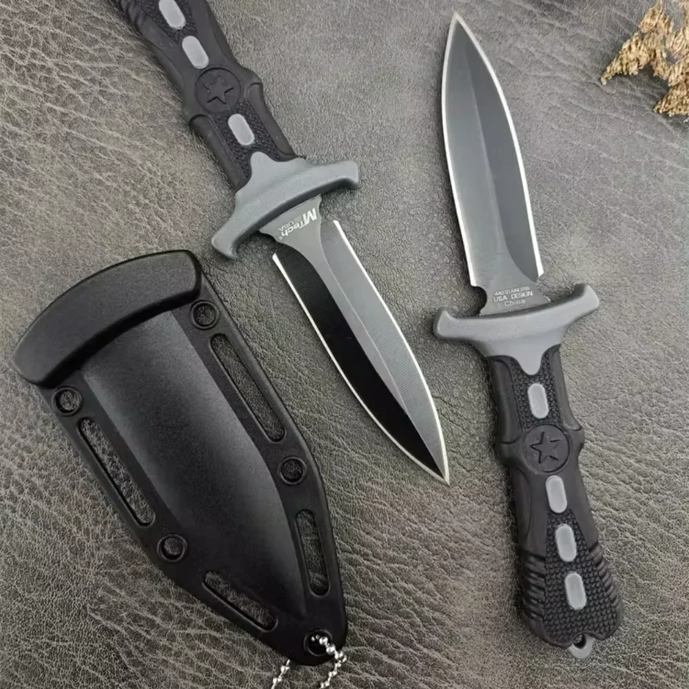 Easy To Carry Black Survival Fixed Blade Knife 440C Blade ABS Handle Outdoor Rescue Tools Tactical Hunting EDC TOOLS