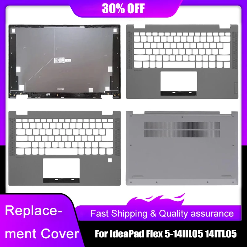 New Laptop LCD Back Top Cover For Lenovo IdeaPad Flex 5-14IIL05 14ITL05  Palmrest Upper Bottom Base Case Replacement A C D Cover