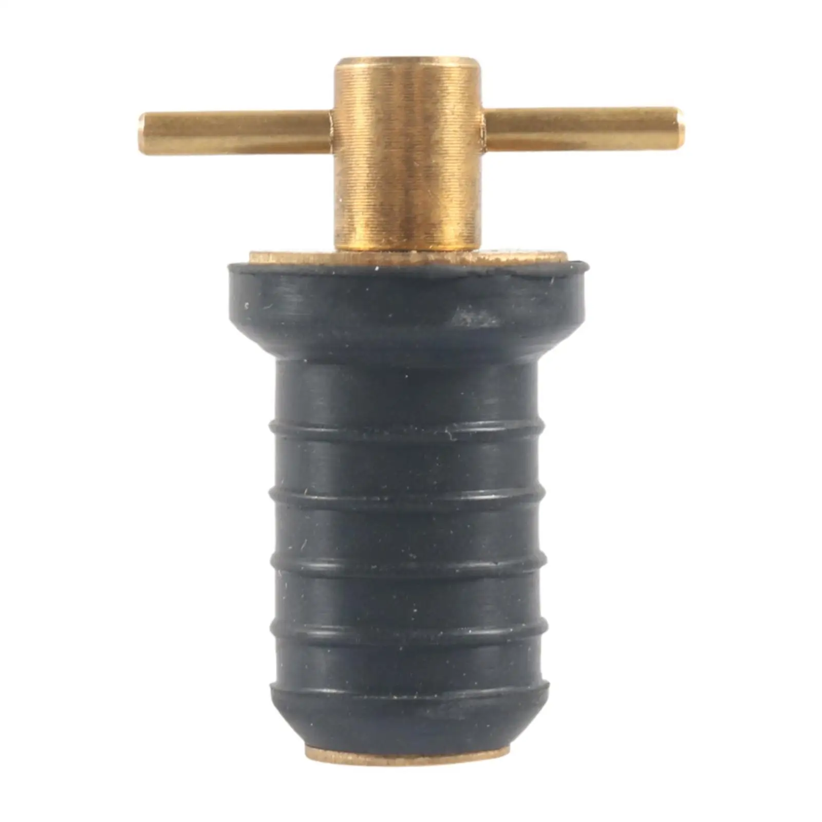 Rubber Brass Drain Plug with T Handle, Stable Performance, Snap Rubber Plug for Boat