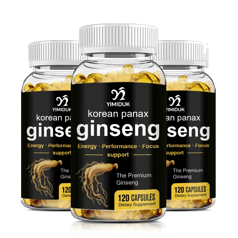 

Korean Panax Ginseng Extract Capsules, Increases Physical Strength, Supplement for Energy and Stamina, Strength