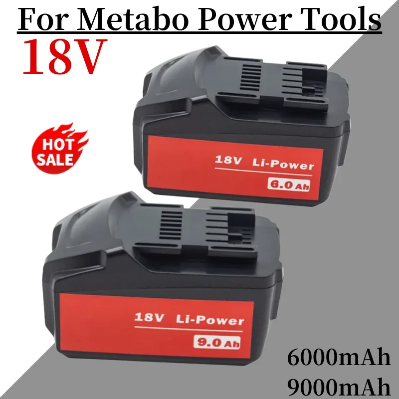 18V 6000mah Battery for Metabo Cordless Power Tool Drill Drivers Wrench Hammers for Metabo 18V Battery 6.0Ah 625592000 625591000