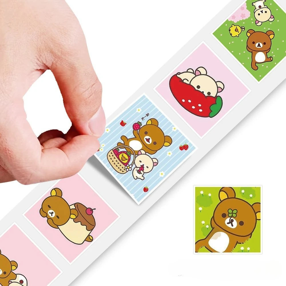 500/1000PCS Rilakkuma Kawaii Adesivi Relax Orso Forniture di Cancelleria Giocattolo Classico Tazza Notebook Paster Busta Sigillatura Decor Regalo