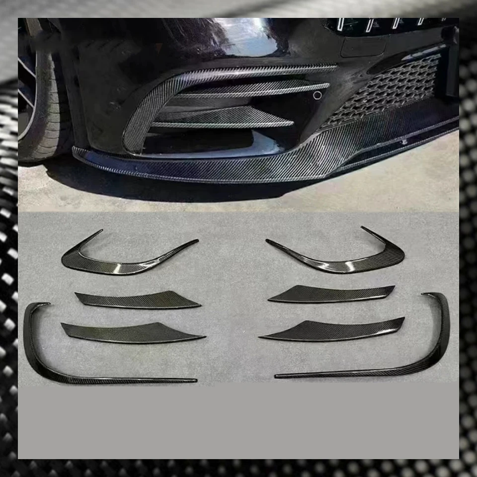 Carbon Fiber Front Bumper Air Guide Fin for Mercedes-Benz CLS-Class W257 CLS300 2019-2022 Modified Bumper Trim