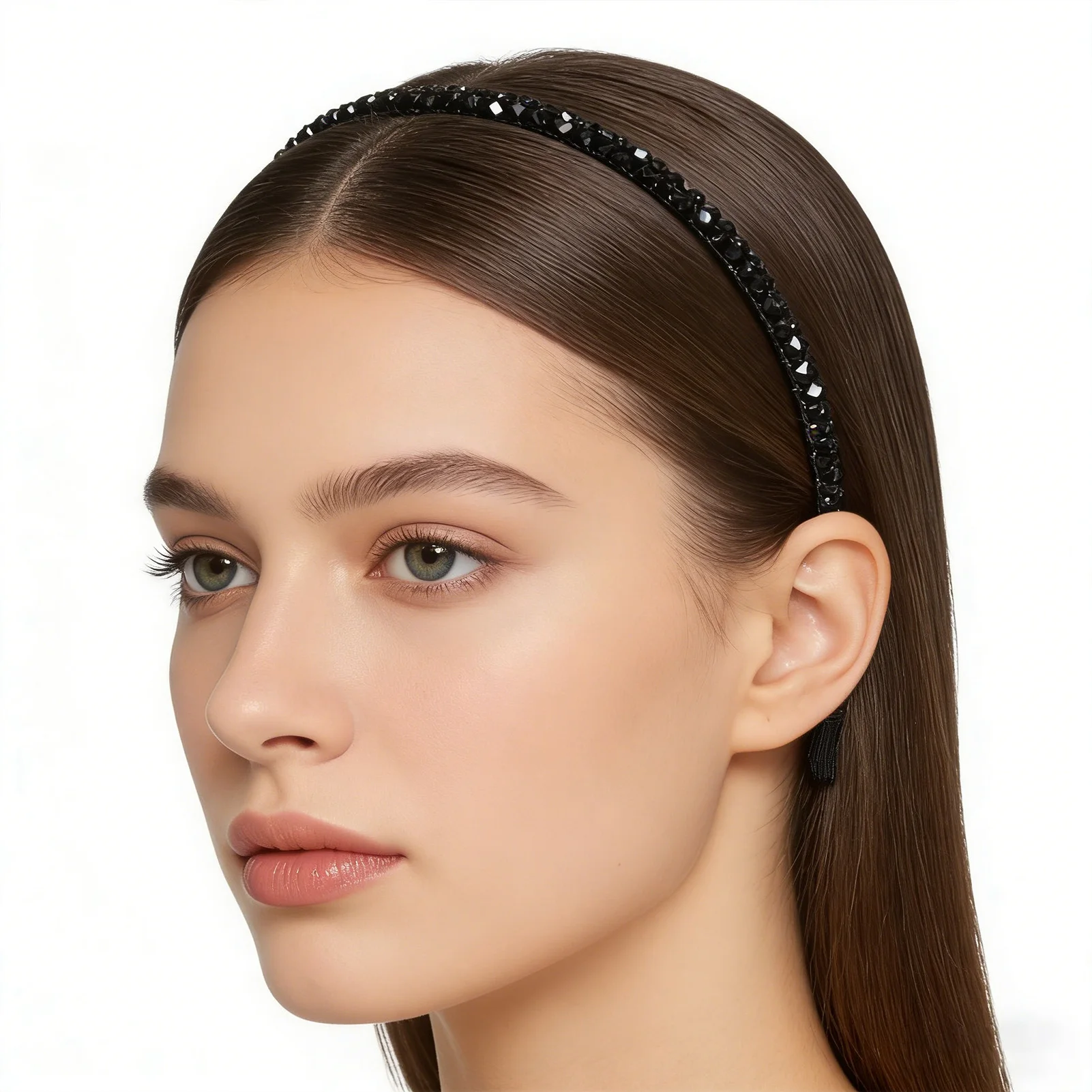Fashion Korea Crystal Headband for Women Rhinestone Hairband Beads Girls Hair Hoop Hair Accessories Simple Headwear Gift