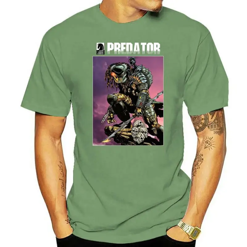 Mens Predator Comic Book Style T Shirt Movie Aliens Xenomorph Nostromo Yautja Sportswear Tee Shirt