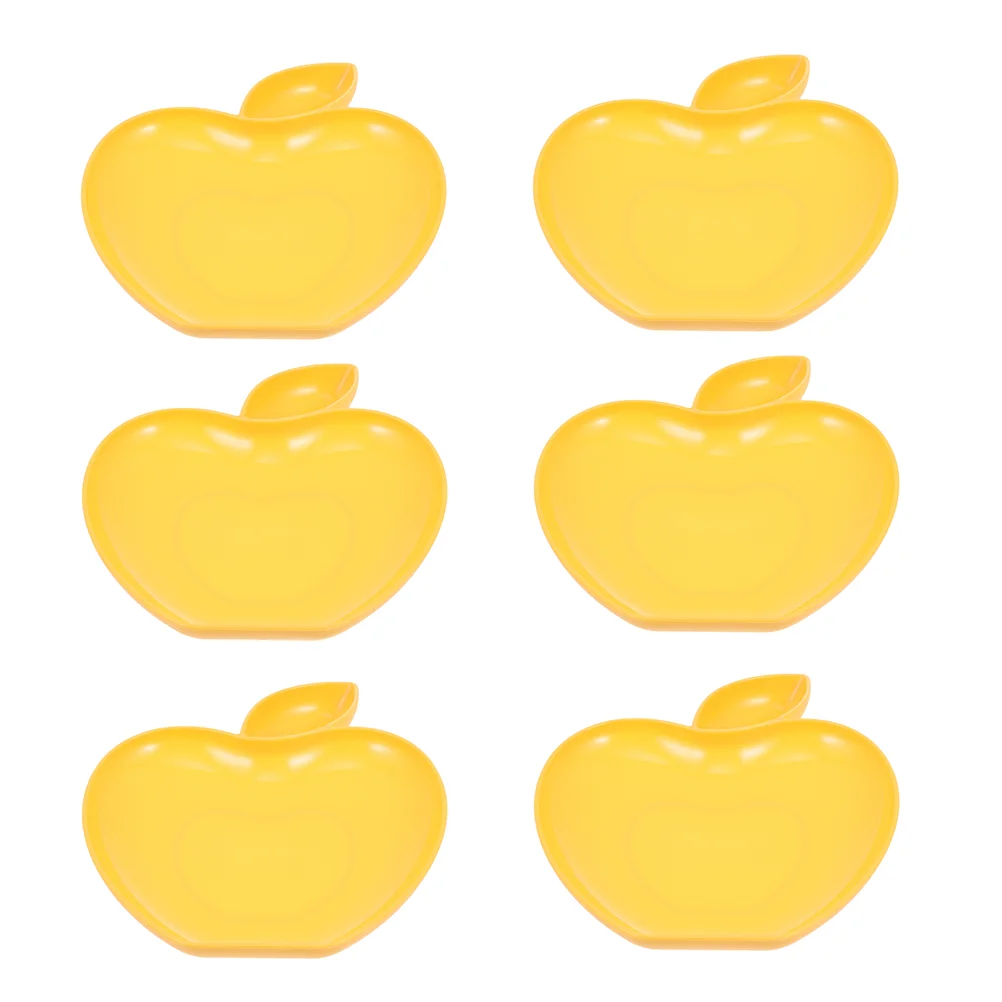 6 Pcs Apple Dumpling Plate Convenient Plates Kitchen Gadget Food Serving Fruit Trustworthy -shaped Dip Container Non-fading