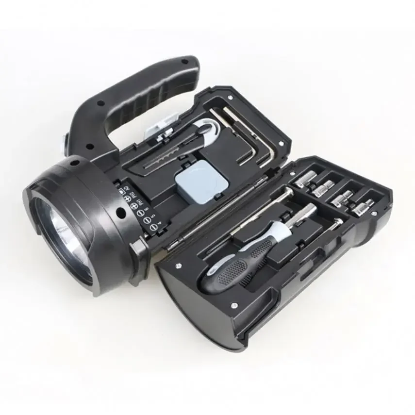 

# 17 PCS Repair Hand Tool Set With LED Flashlight Emergent Outdoor Socket Hardware Household #