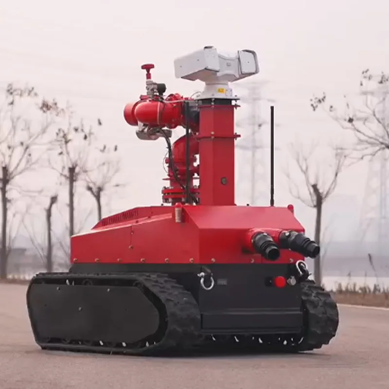 وصل حديثًا لعام 2025 روبوت مكافحة الحرائق عالي الأداء يتم التحكم فيه عن بعد مع مدفع مياه عالي الضغط