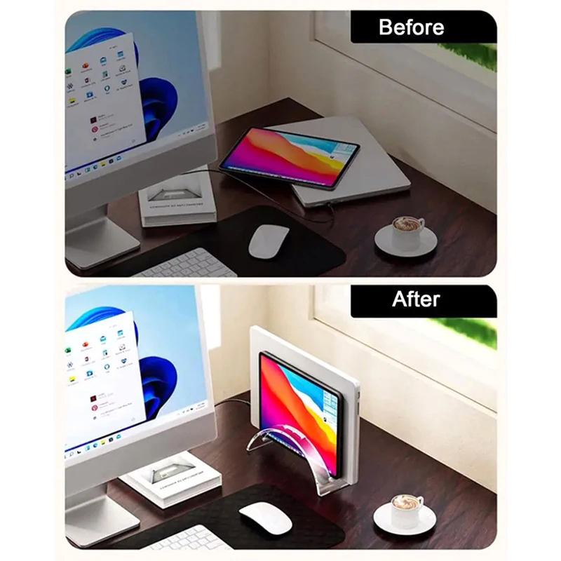 Acrylic Desktop Stand Acrylic Vertical Laptop Stand With High Stability Strong Load-bearing Capacity For Personal For Organized