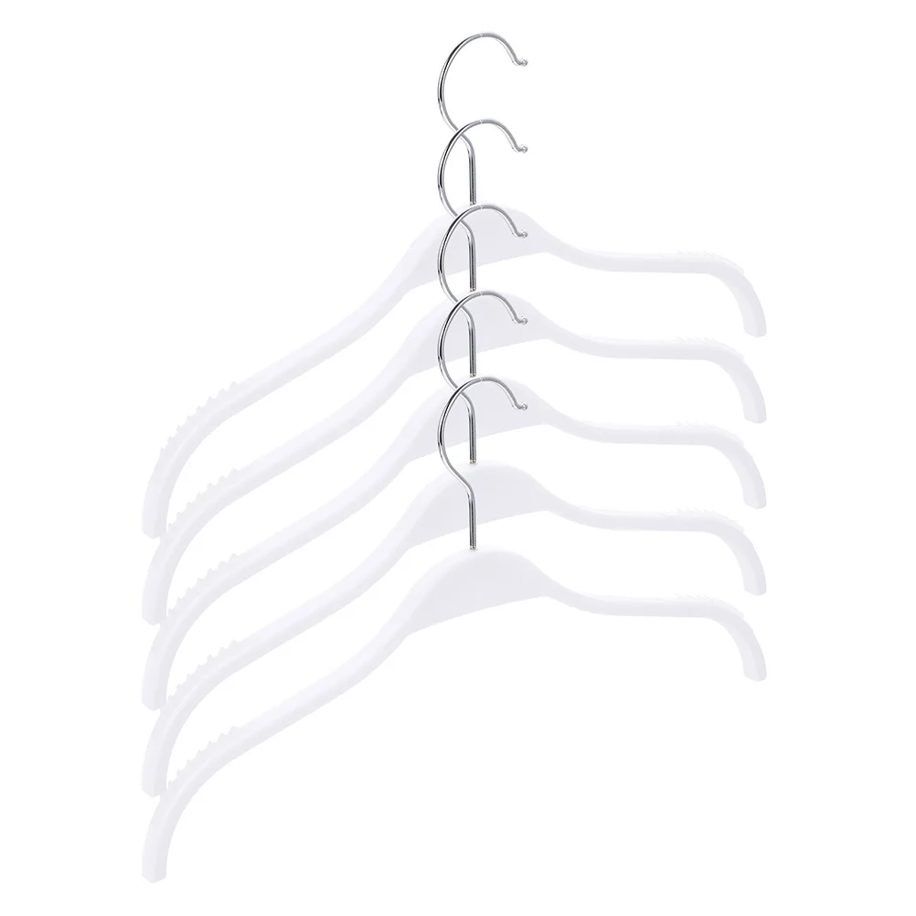 

5 Pcs Non slip Plastic Coat Hangers Lightweight Space saving Closet Storage Rack Home Supplies Clothes Hanging