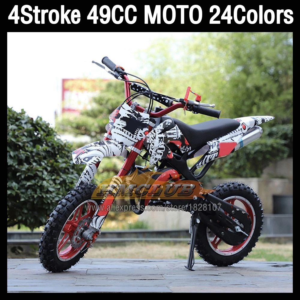 49CC 50CC 4 Stroke ATV OFF-road Gasoline Motorcycle Green Blue Orange Red Racing MOTO Trail Dirt Bike Motorbike For Adult Child