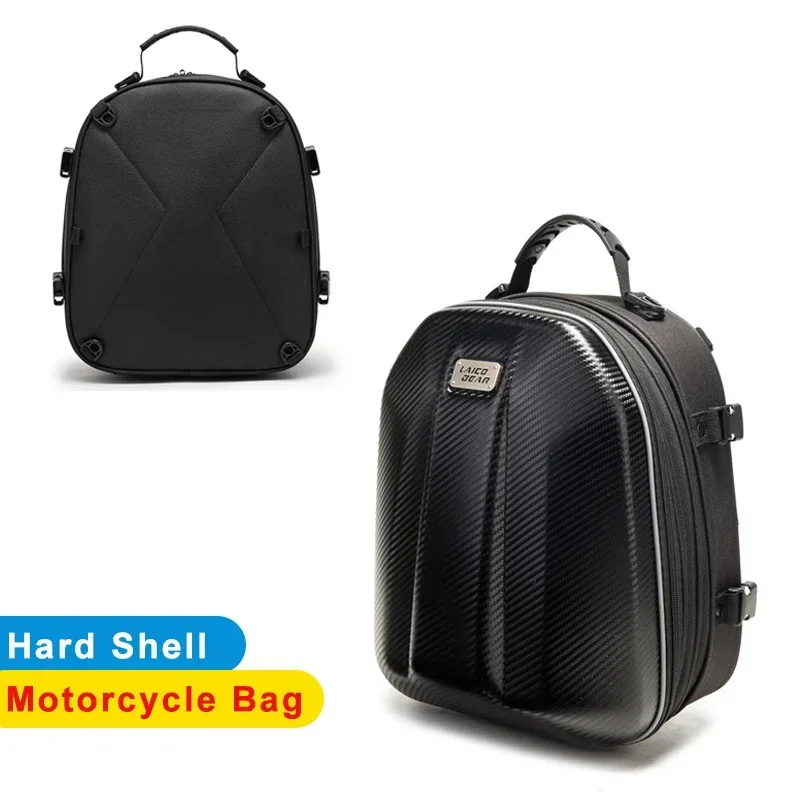 

Multifunctional Motorcycle Tail Bag Hard Case Large Capacity Backpack for Touring, IP66 Waterproof Riding Gear Storage System