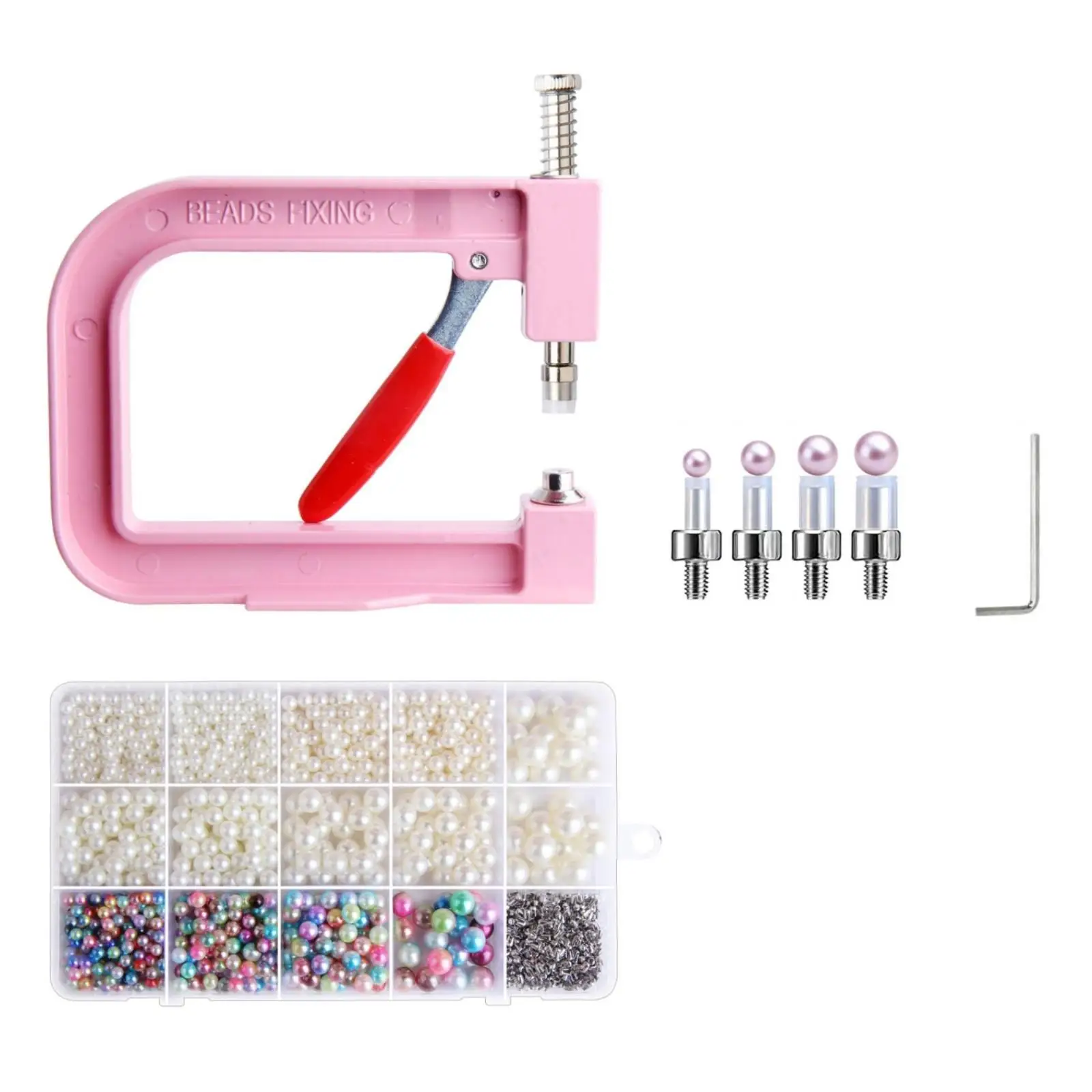 Manual Bead Machine Heavy Duty Iron Pearl Setter Adjustable Dies 4 to 10 Mm for Fabric and Leather Work