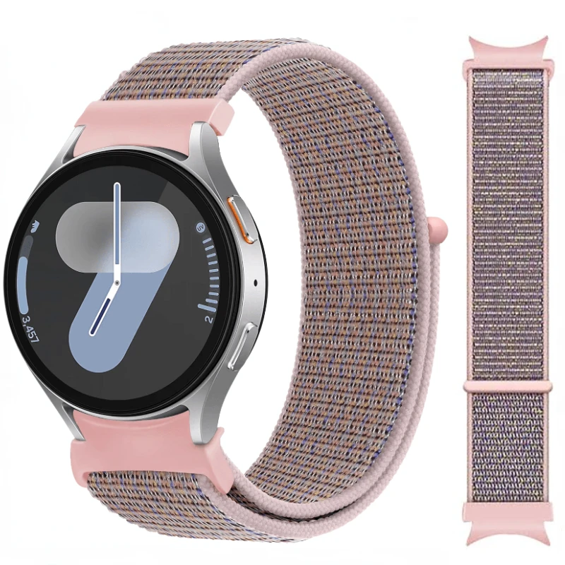 No Gap Interface Nylon Strap For Samsung Galaxy Watch 7/6/5/4 44mm 40mm Sports Bracelet Galaxy Watch 6-4 Classic 47mm 46mm Band