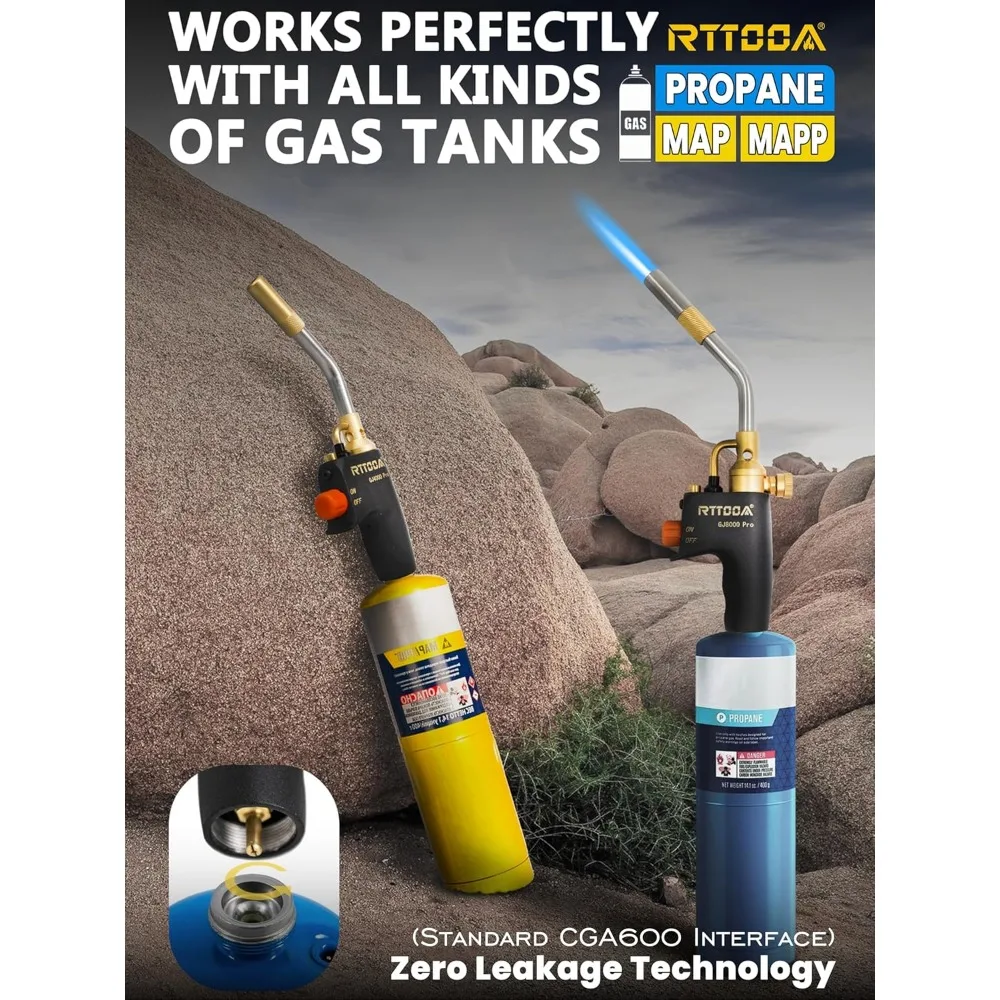 Testa della torcia a propano ad alta intensità con avviamento a grilletto, fiamma a matita per saldatura, saldatura e cottura - Certificato CSA