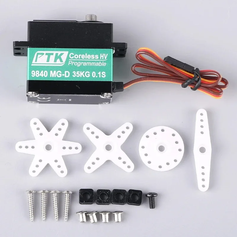 VoidFly Original PTK 9840 TG-D 8.4V High Voltage Brushless Metal Servo 35Kg (include The Servo Arm) Full Metal Digital Servo