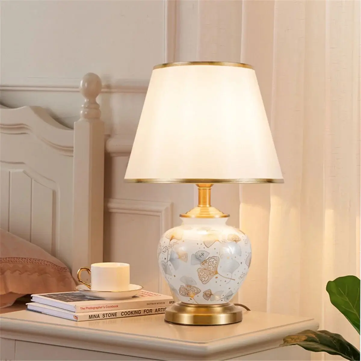 BELLE Modern Green Ceramics Table Lamp LED Creative Dimming Desk Light Fashion Decor for Home Living Room Bedroom