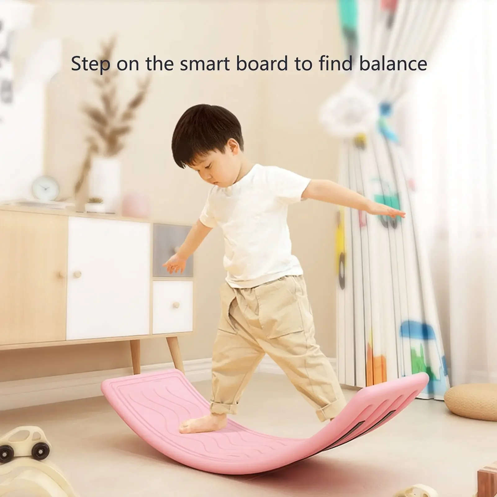 Balance Board Balance Board for Adults and Children,35 Radian Curvy Rockerboard,for Indoor and Outdoor Use to Do Yoga Exercise