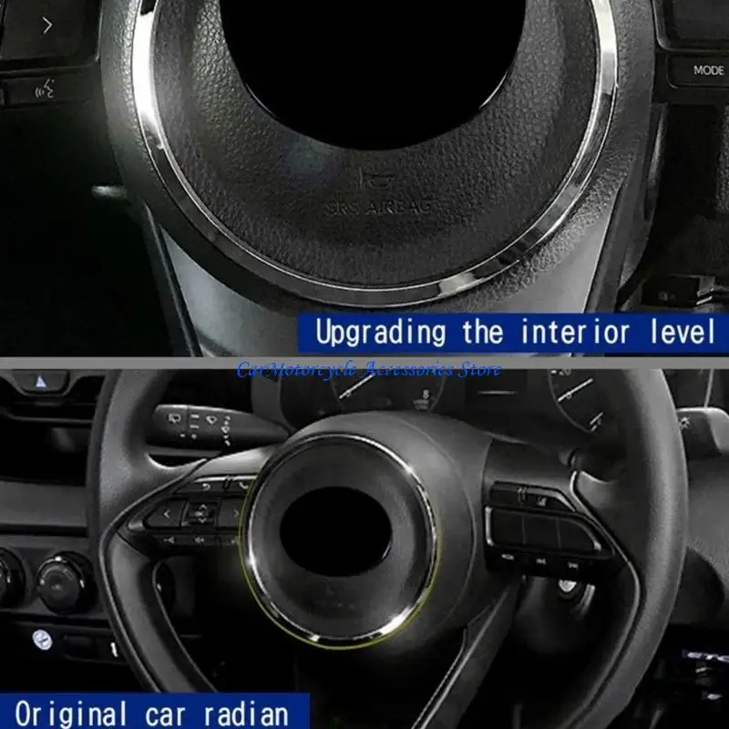 

P04D 6AA-MXPH10 6AA-MXPH15 6AA-MXPJ10 Car Interior Trim Rings Car Steering Wheel Decoration Rings Auto Modification Accessories