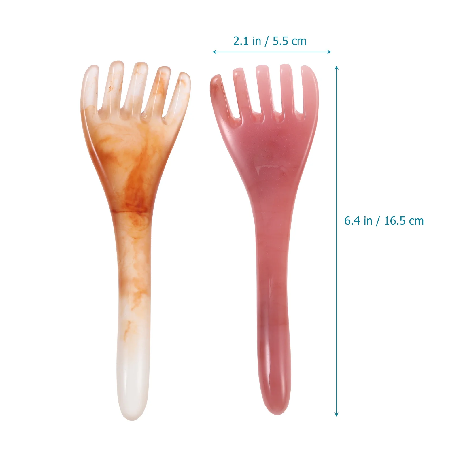 

2Pcs Scalp Massage Tool Head Comb Natural Resin Hand-Polished for Neck Temples Fatigue Relief Hair Growth Stress Relaxation