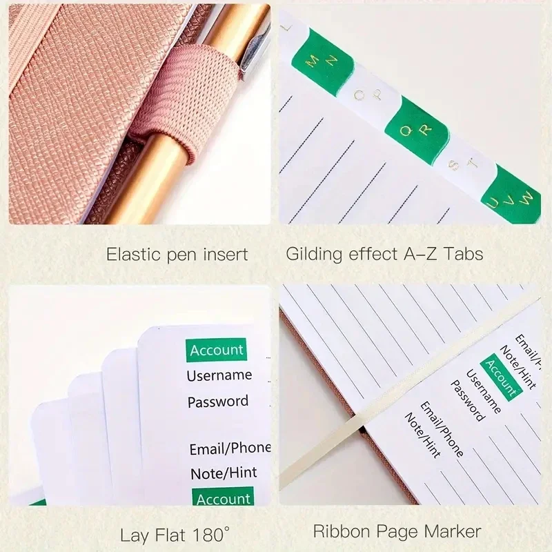 PU Cover Notebook A6 Password Book With Alphabetical Tabs Notepad Notebooks Writing Pads Office School Supplies