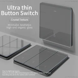 Gray Glass Wall Square Switch Panel EU UK Standard 16a Socket Large Panel Wall Light Switch Usb TypeC Socket Net TV Tel Socket