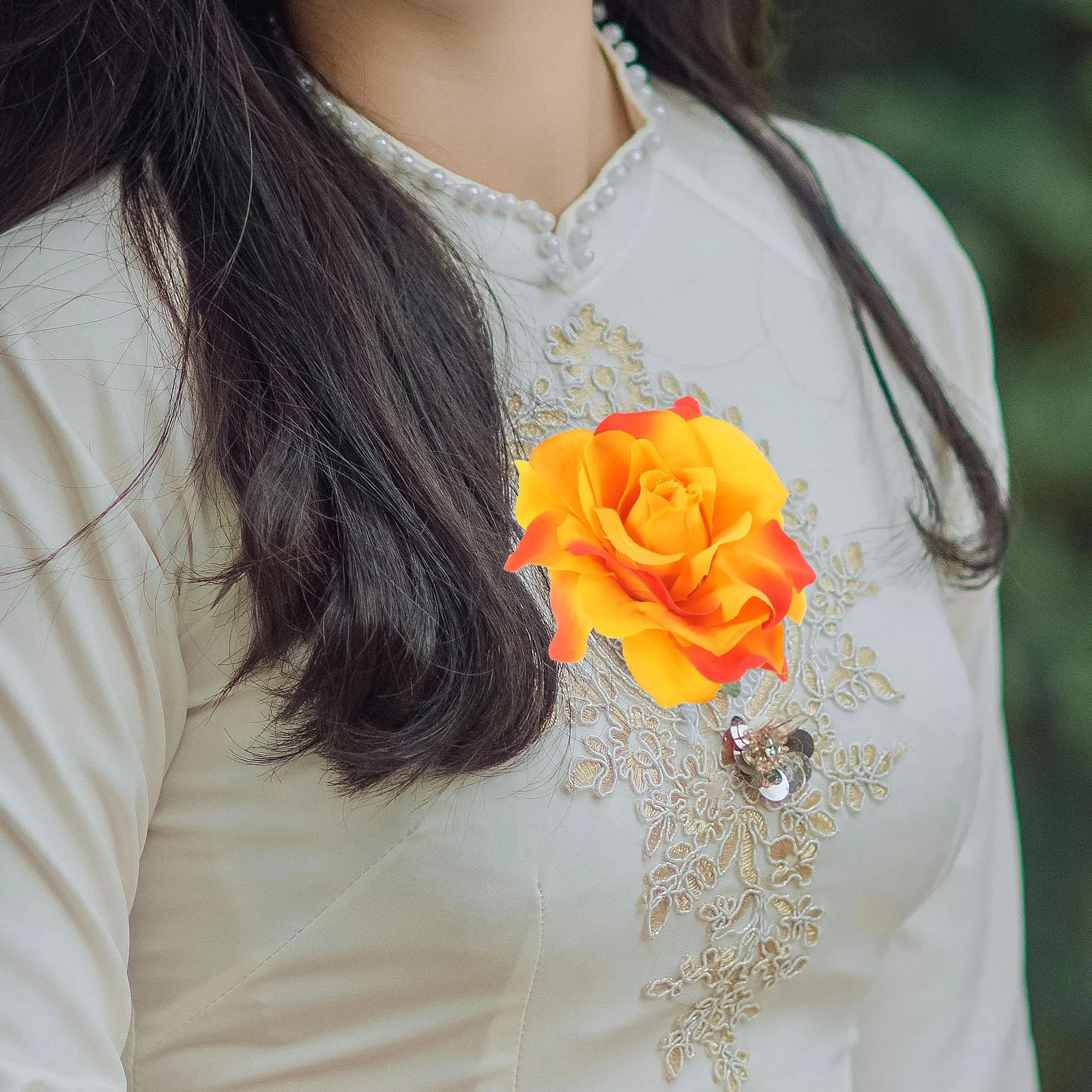 

2 in 1 Artificial Rose Flower Hairpin Hair Clips Rose Brooch Pin for Women Party Floral Hair Clip Flowers Hairpin