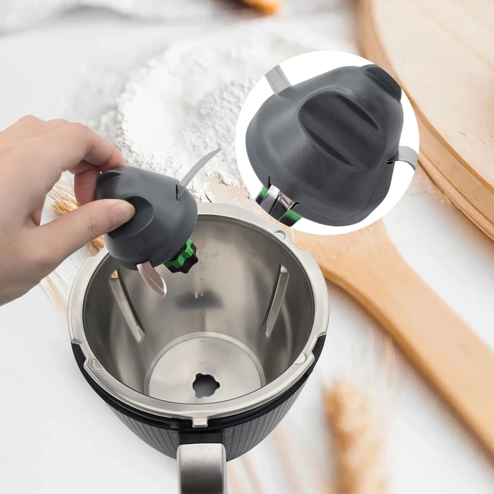 شفرات خلاط العجين العجن حماية التماس الرأس من أوساخ العجين لملحقات Thermomix TM7 أجزاء الخلاط #4