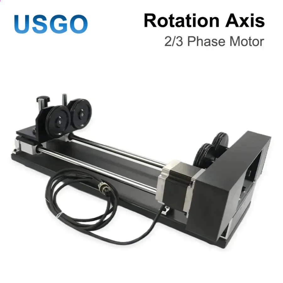 USGO Model A Laser Rotary Roller Attachment with Stepper Motor for CO2 Laser Engraving Cutting Cylindrical Objects