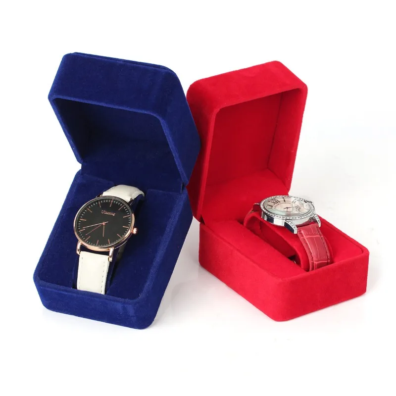 Watch Box Fashion Velvet Round Corner Smartwatch Clock Storage Case Jewelry  Accessories Business Packaging Boxes