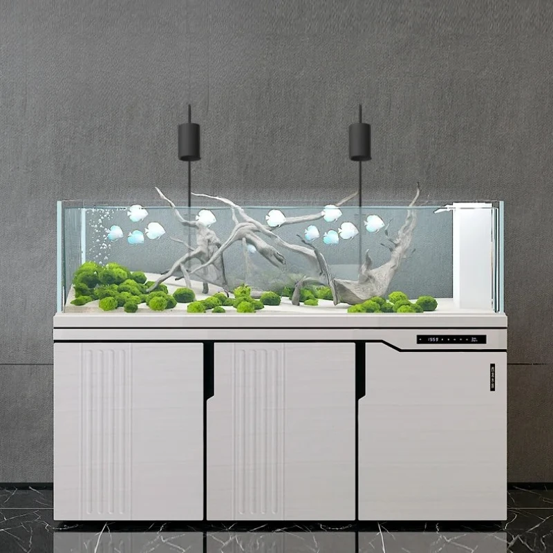 

Native Stream Tank Fish Tank Household Small Living Room Base Cabinet Ecological Large Water Glass Super White Tank