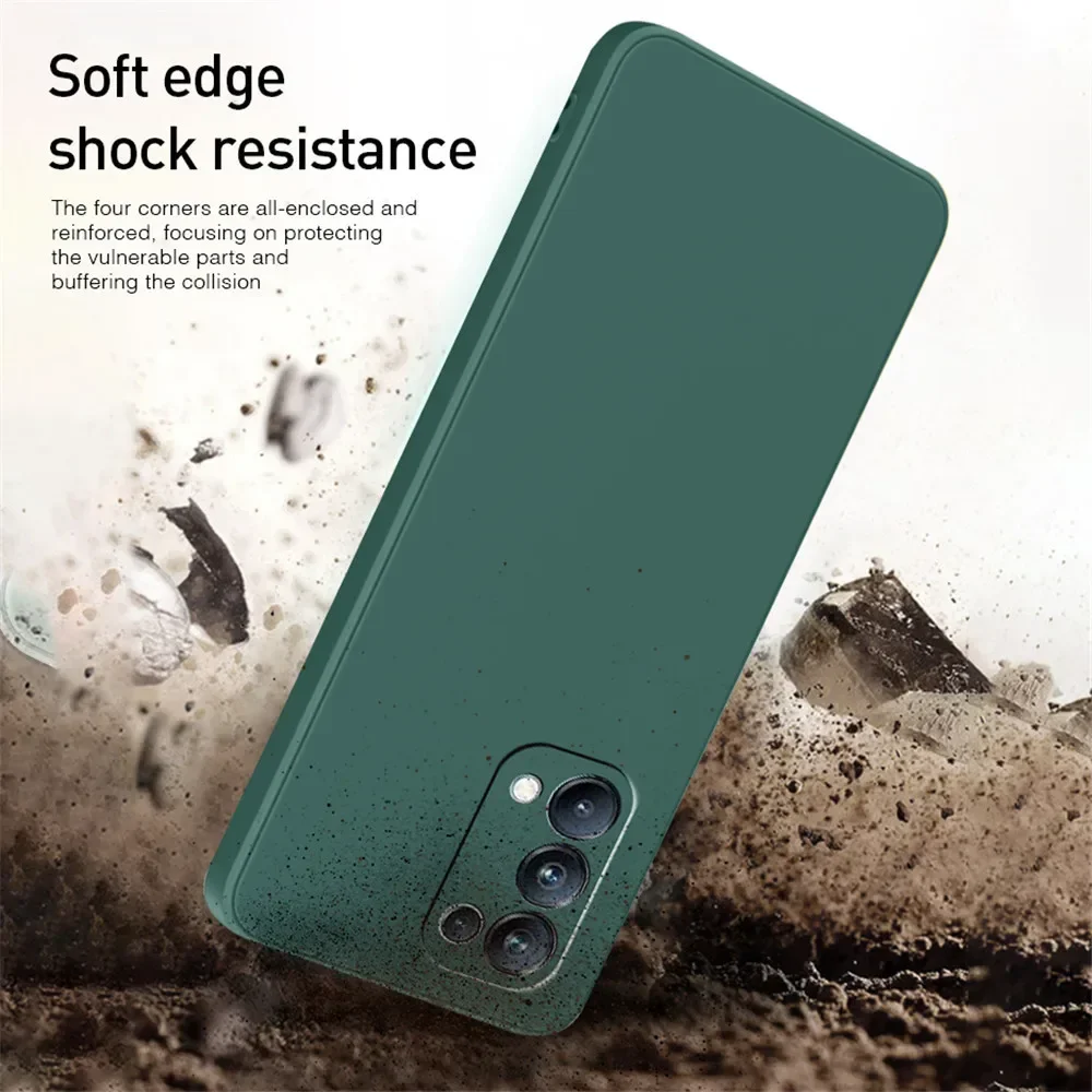 Original Square Liquid Silicone Case for OPPO Reno 4 Pro SE Z F Funda Coque Camera Protective 4Pro 4SE 4Z 4F 5G Phone Cover Bags