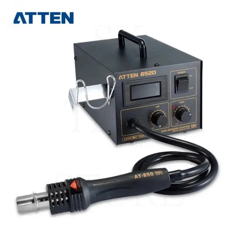 

ATTEN AT852D 550W 220V/110V Hot Air Rework Station Heteluchtpistool Soldeerstation met 2 Nozzle voor BGA IC Desolderen Tool