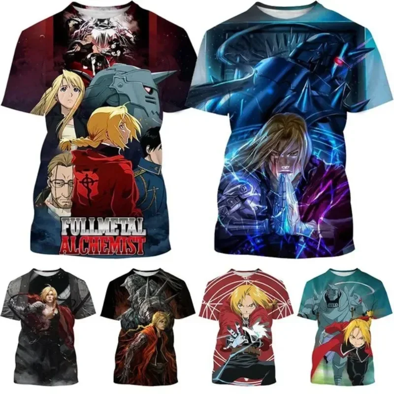 

Anime Fullmetal Alchemist 3d Print Men's Casual T Shirt Onlyfans Oversized Cosplay Men's Clothing Quality Haikyuu T-shirts Tops