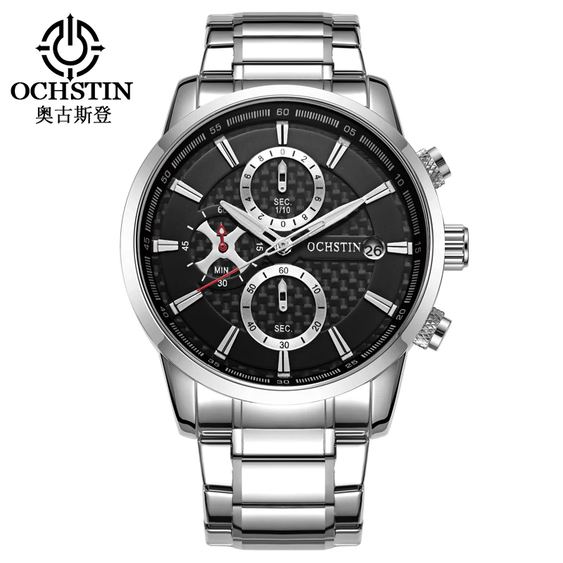 2023 NEW Mens Watches Luxury Silver Stainless Steel Quartz Wrist Watch Man Business Watch for Men Calendar Clock Reloj Hombre